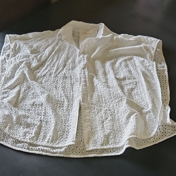 Elegant White Eyelet Blouse - Picture 1 of 3